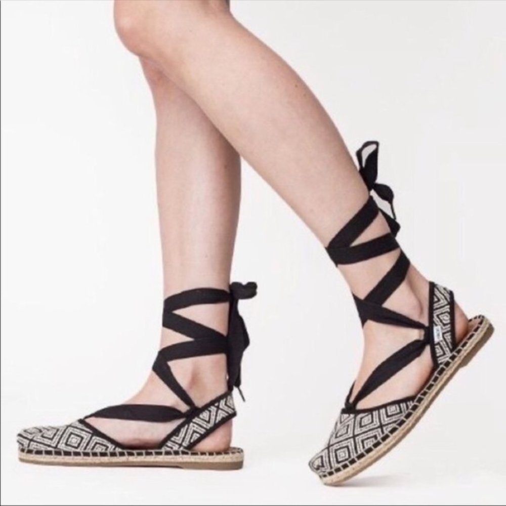Toms Black and White Espadrilles